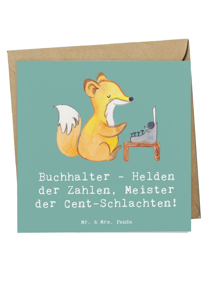 Klappkarte Buchhalter Helden mit Spruch in Meeresbrise