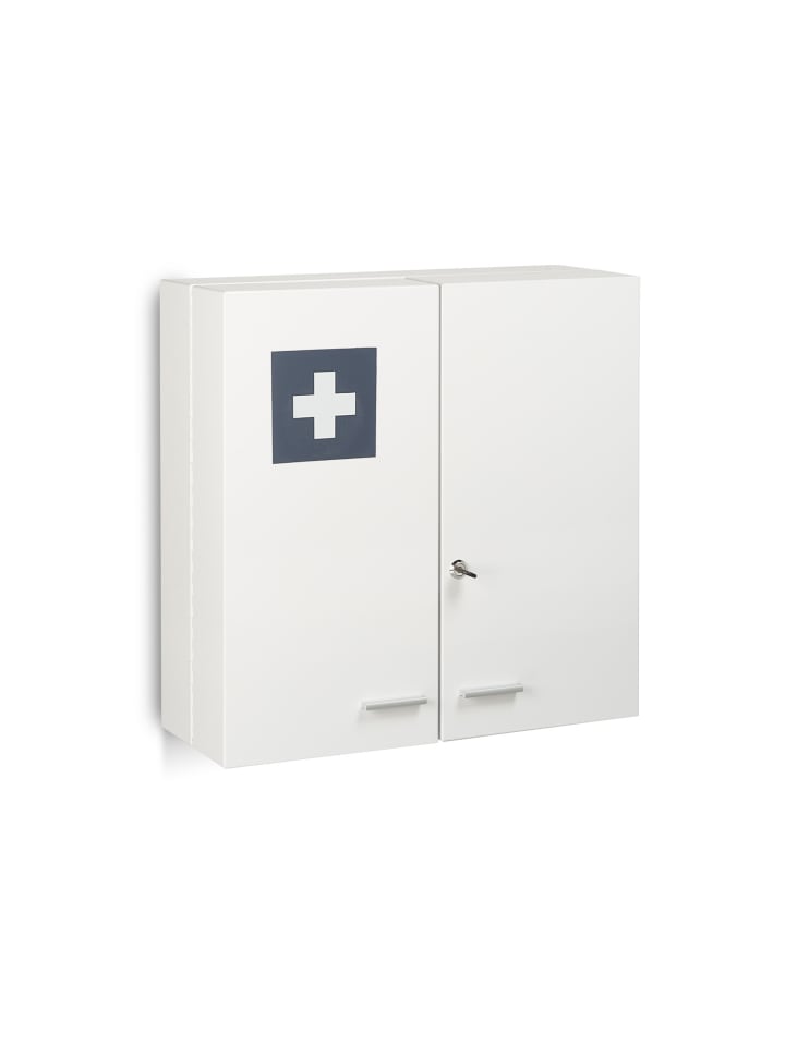 Medizinschrank in Weiß - (B)53 x (H)53 x (T)21,5 cm