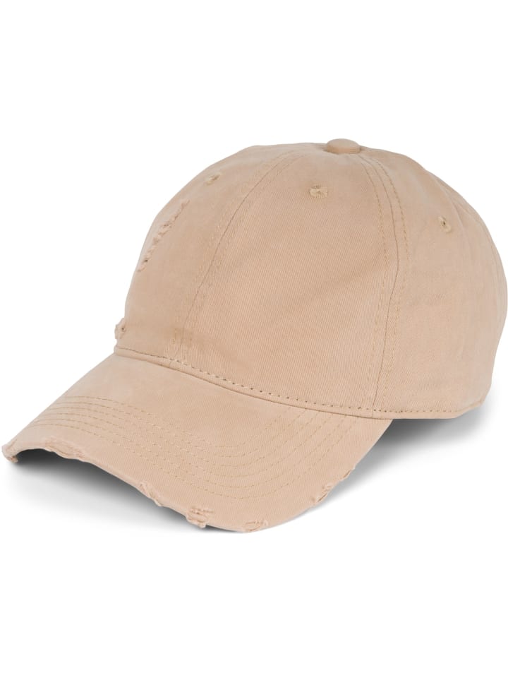 Baseball Cap Used Look in Hellbraun