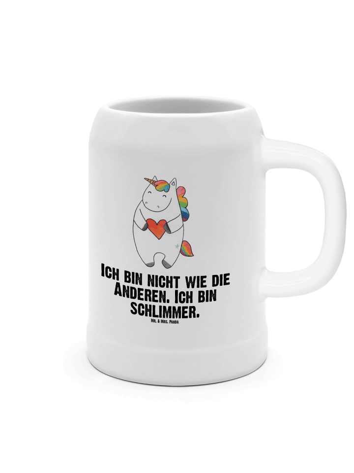 Krug Einhorn Herz mit Spruch in Weiß