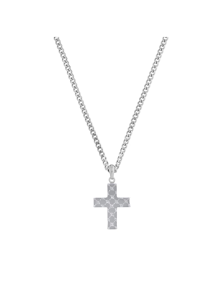 Kette mit Anhänger Edelstahl, IP Gold in Silber