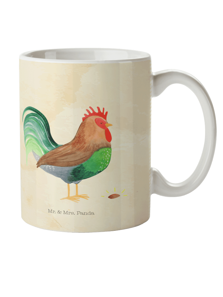 Tasse Hahn Korn ohne Spruch in Vintage