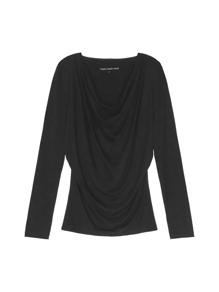 Top cascade top in black