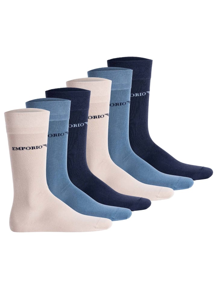Socken 6er Pack in Marine/Nude/Blau