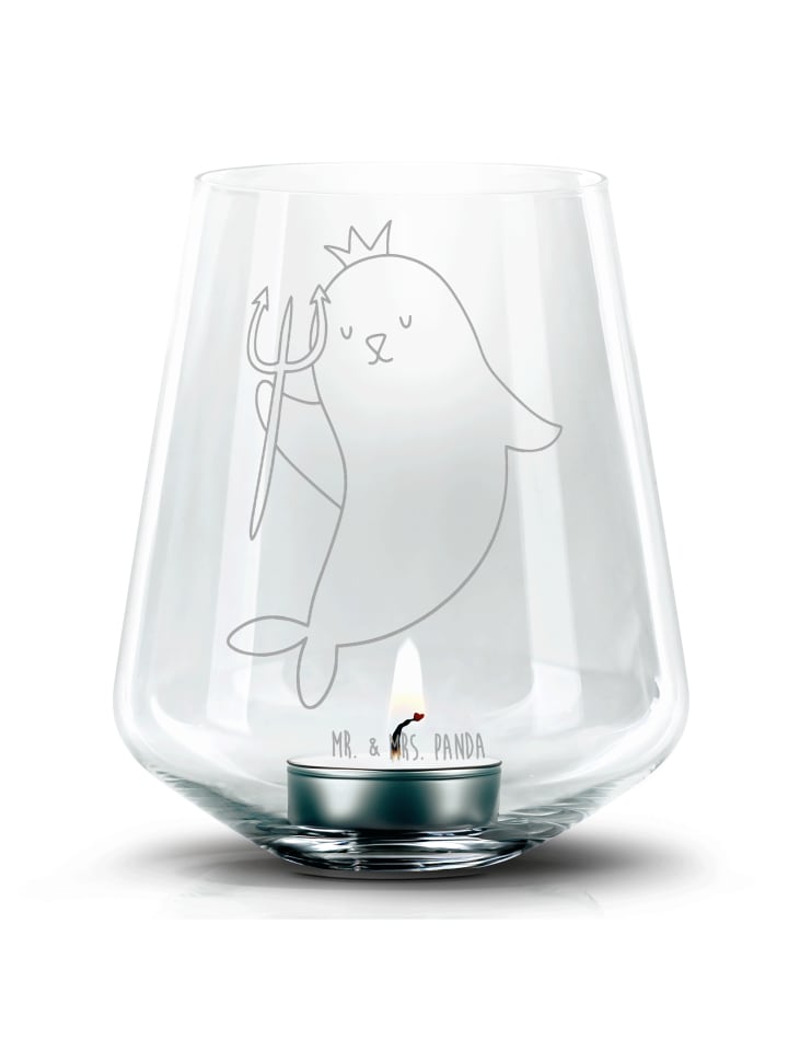 Windlicht Glas Sternzeichen Wassermann ohne Spruch in Transparent