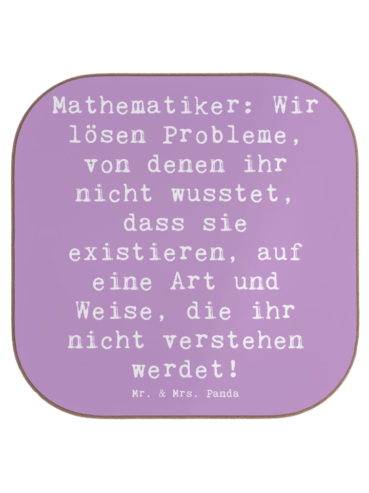 Bierdeckel Spruch Mathematiker Magie mit Spruch in Lavendeltraum