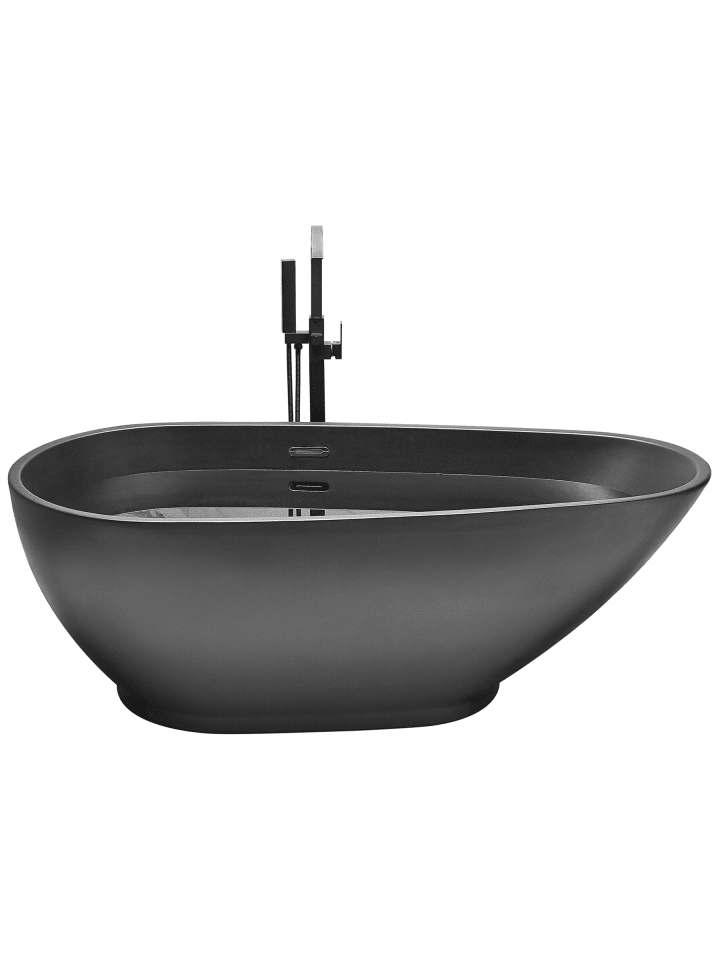 2-tlg Freistehende Badewannen GUIANA in Schwarz/Silber