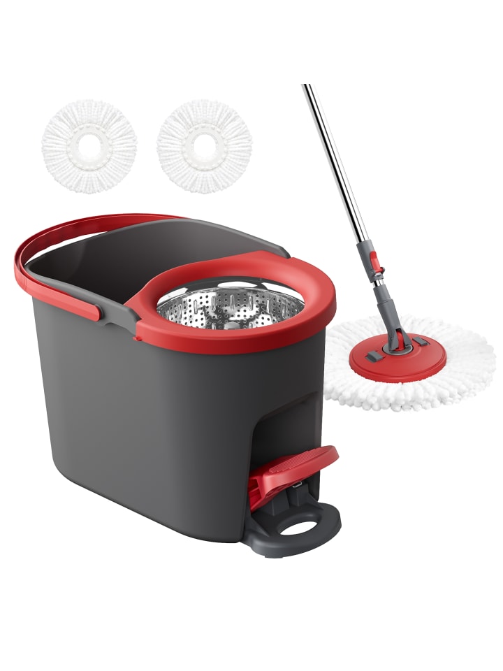 Wischmopp-Set Clemax in Grau-Rot - (B)44 x (H)29 x (T)27.8 cm