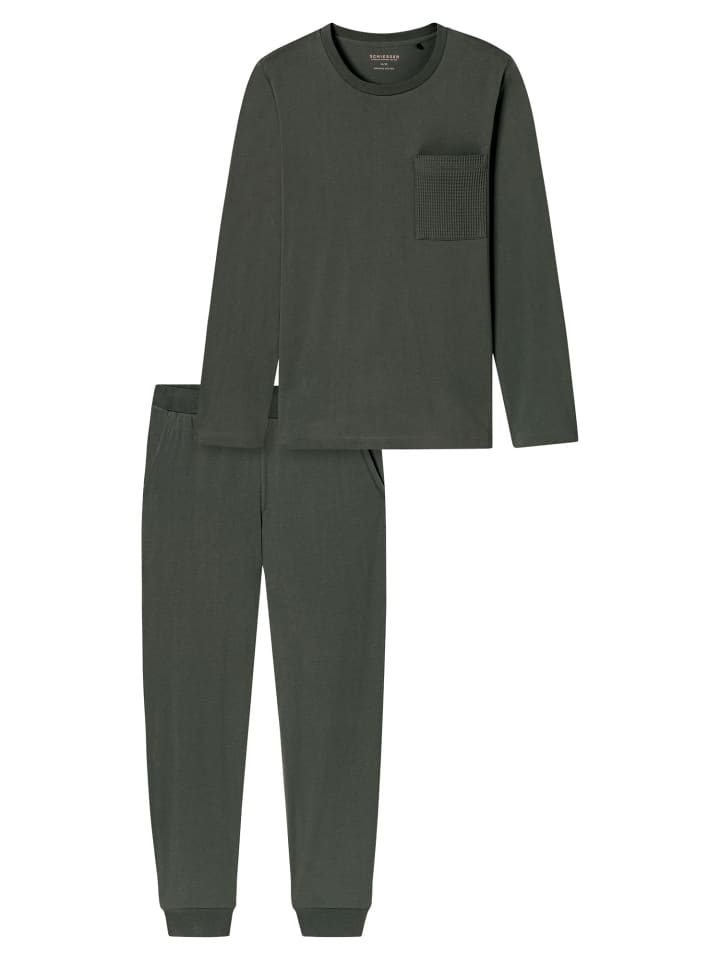 Pyjama Modern Nightwear in dunkelgrün