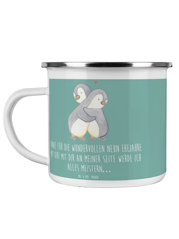 Trinkbecher 9. Hochzeitstag Keramikhochzeit mit... in Meeresbrise