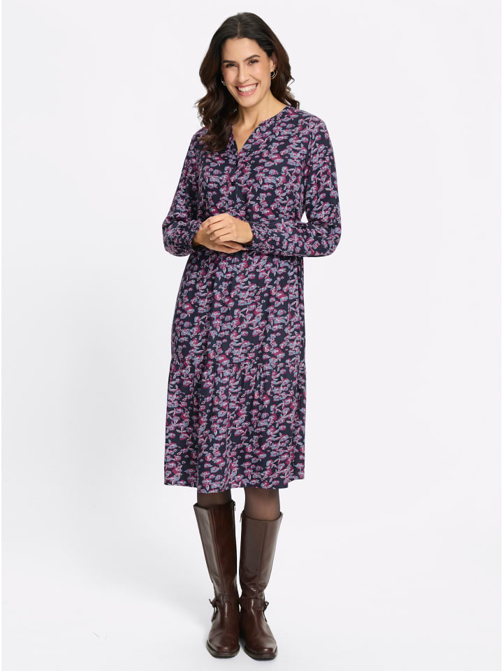 Druck-Kleid in marine-erika-bedruckt