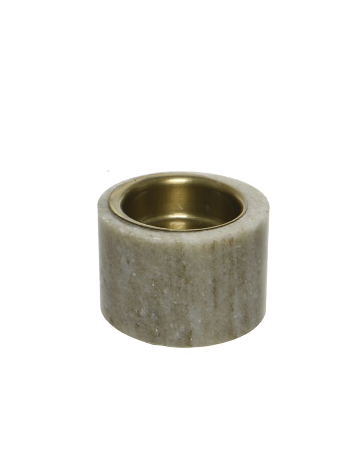 Teelichthalter Marmor in rosa/grau - H: 4cm