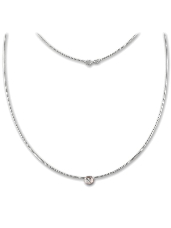 925 Silber, vergoldet (Gelbgold 333) Damen SilberDream Halsketten ca. 45cm