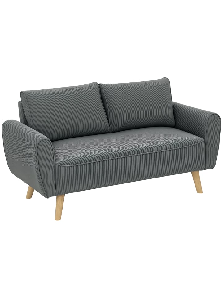 2 Sitzer Sofa in Dunkelgrau 145L x 75B x 78H cm
