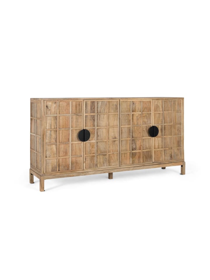 Anrichte mit vier Türen aus massivem Mangoholz 175 cm in Brown