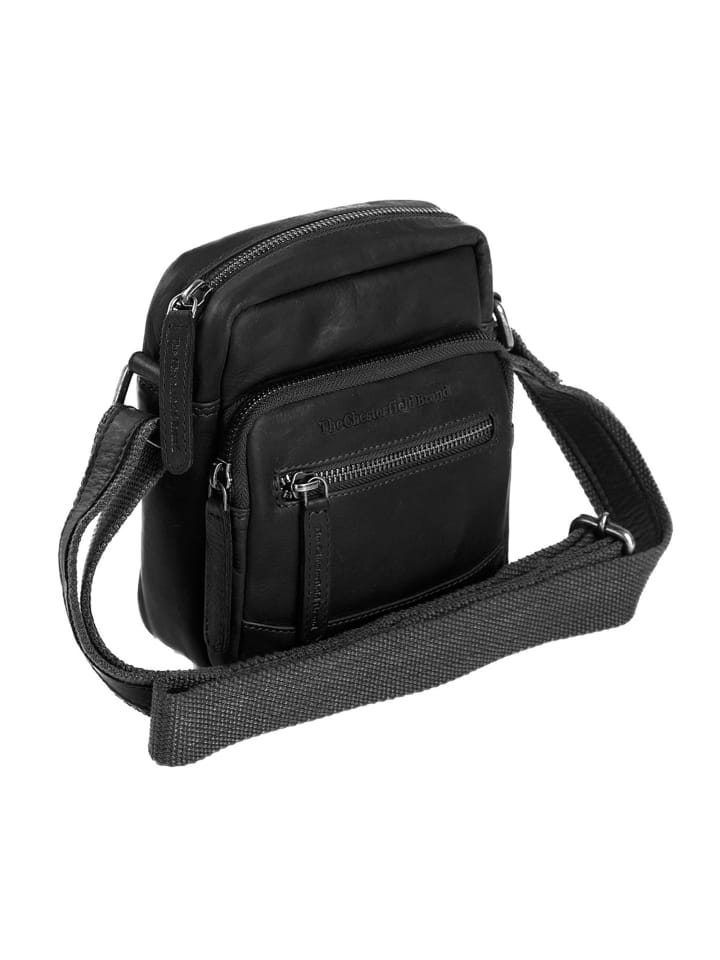 Bremen Umhängetasche Leder 14 cm black