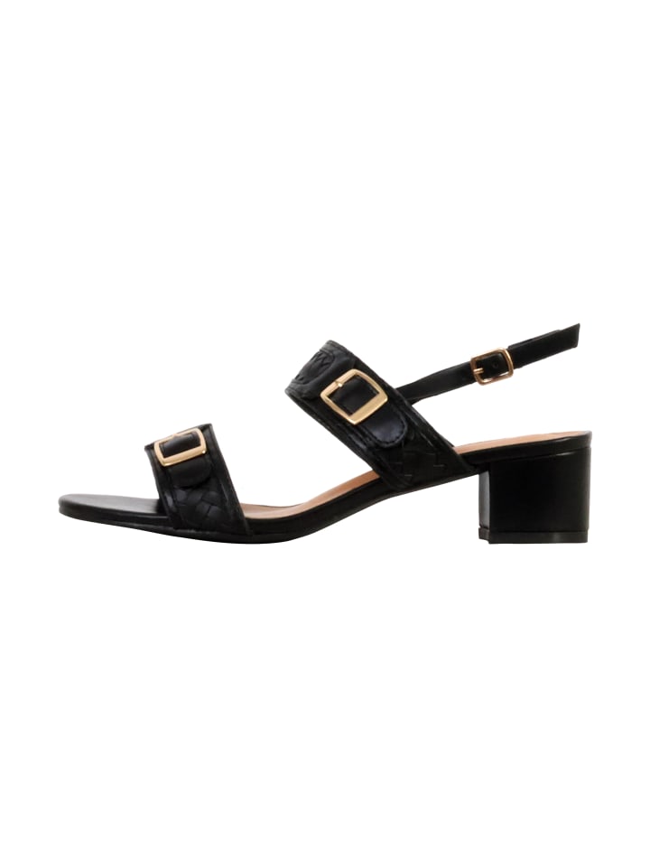Supermodische Sandalen mit Absatz Schwarz