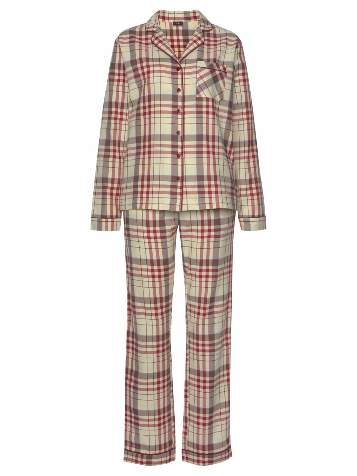 Pyjama in creme-kariert