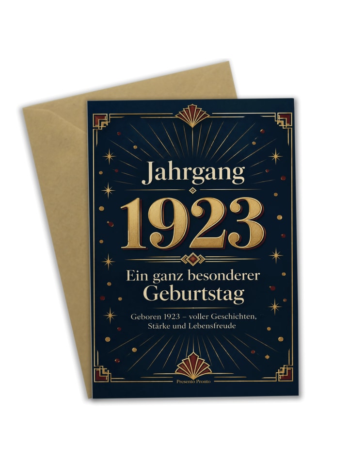 Geburtstagskarte 1923. Geburtstag Zahl elegant ... in Weiß