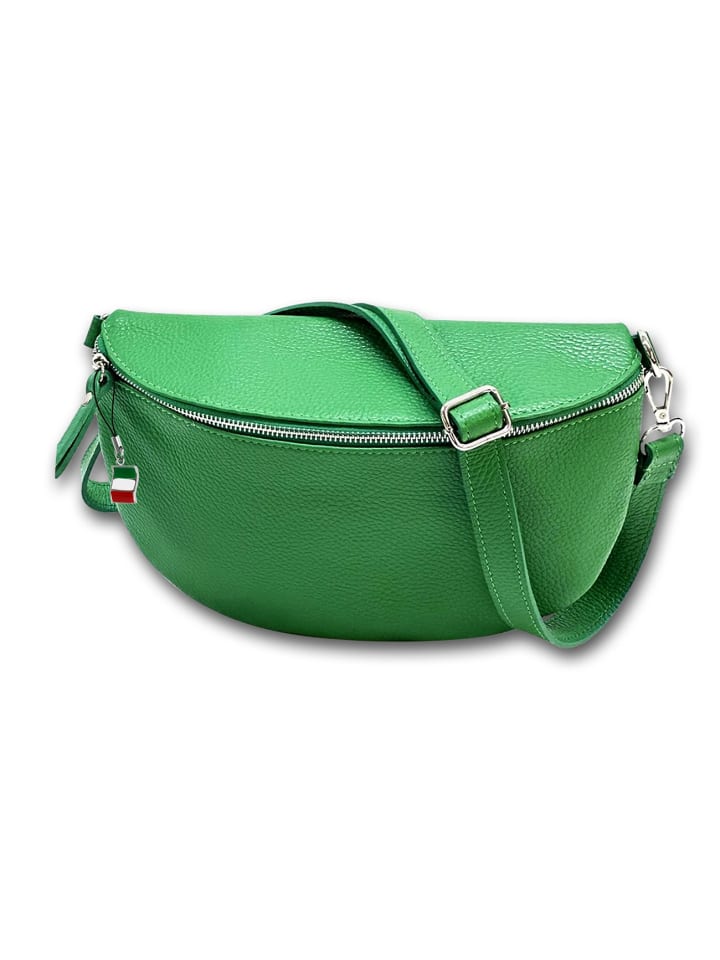 Leder Gürteltasche Florence Tasche hellgrün ca. 29cm