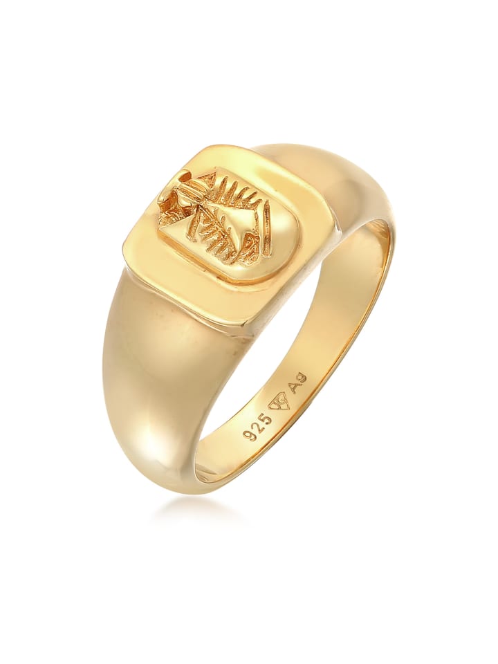Ring 925 Sterling Silber Pinky Ring, Siegelring, Trachtenschmuck in Gold