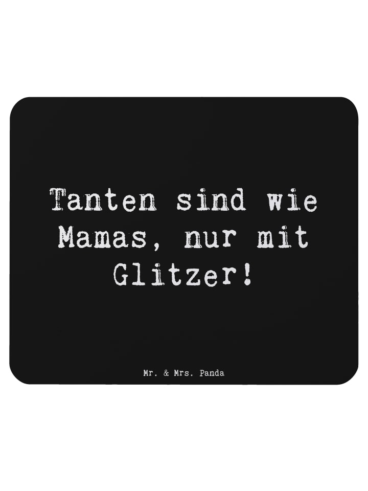 Mauspad Glitzernde Tante mit Spruch in Schwarz