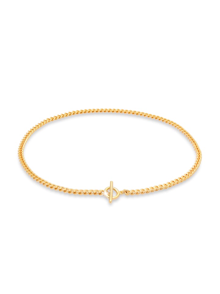 Halskette 925 Sterling Silber T-Bar in Gold