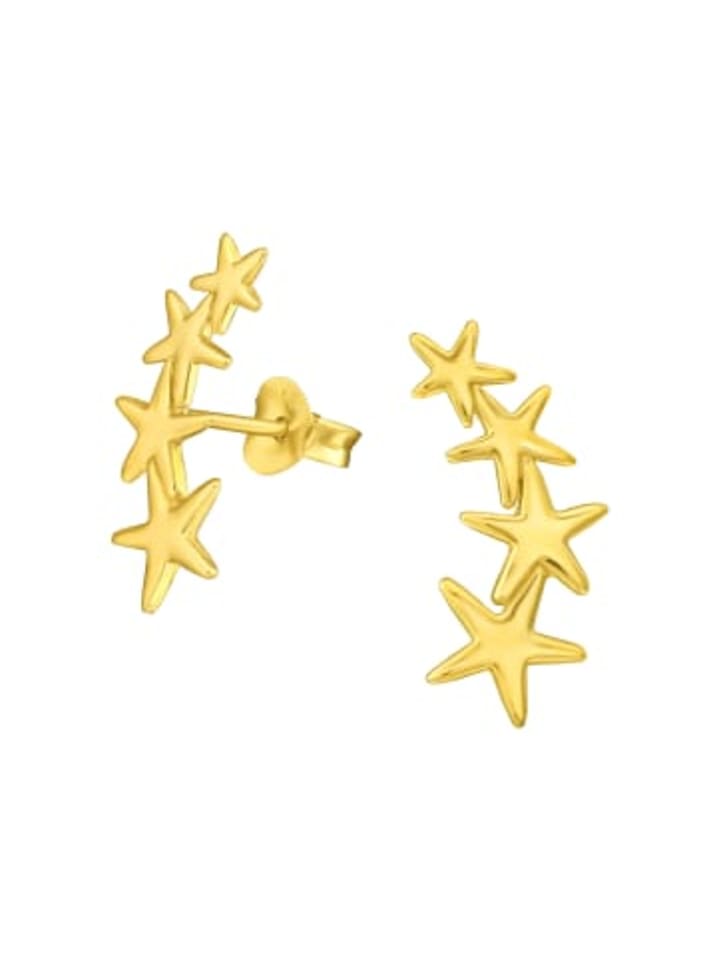 Ohrringe - Ohrstecker STERNREIHE in Gold aus 925 Silber - 2-tlg.