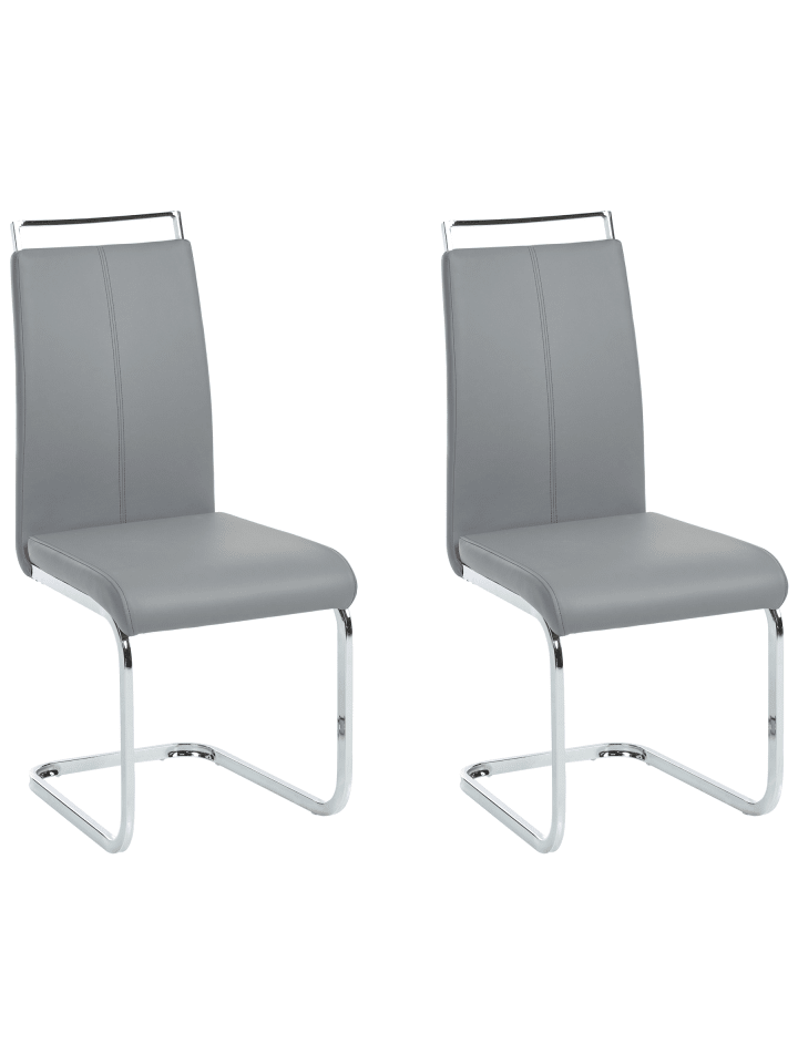 2er-Set Esszimmerstuhl GREEDIN in Grau/Silber