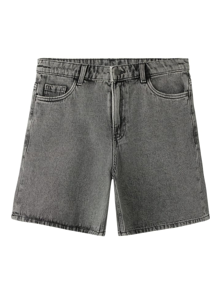 Jeansshorts in Light Grey Denim