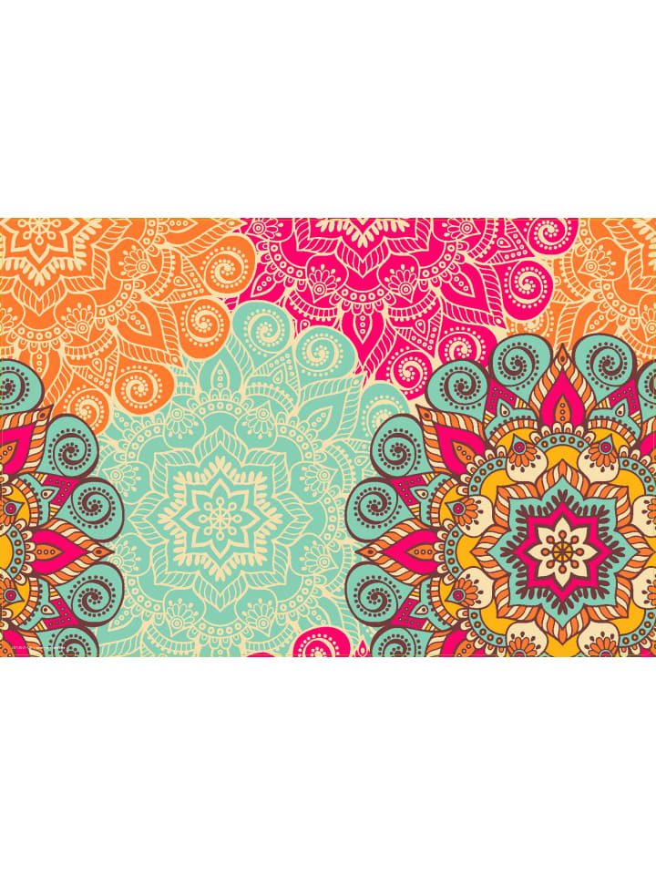 Tischset I Platzset abwaschbar - Bunte Mandalas - 4 Stück - 44 x 32 cm