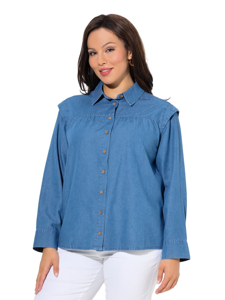 Bluse in blue denim