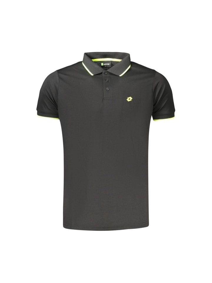 Schwarz Herren Poloshirt Hemd aus Polyester
