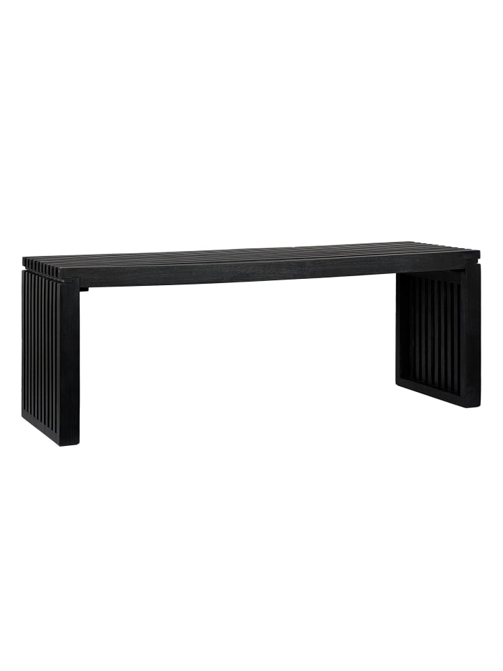 Sitzbänk in Schwarz / Akazie / 120x35x45