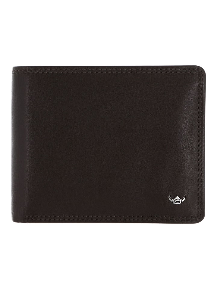 Polo Geldbörse RFID Schutz Leder 12 cm dunkelbraun