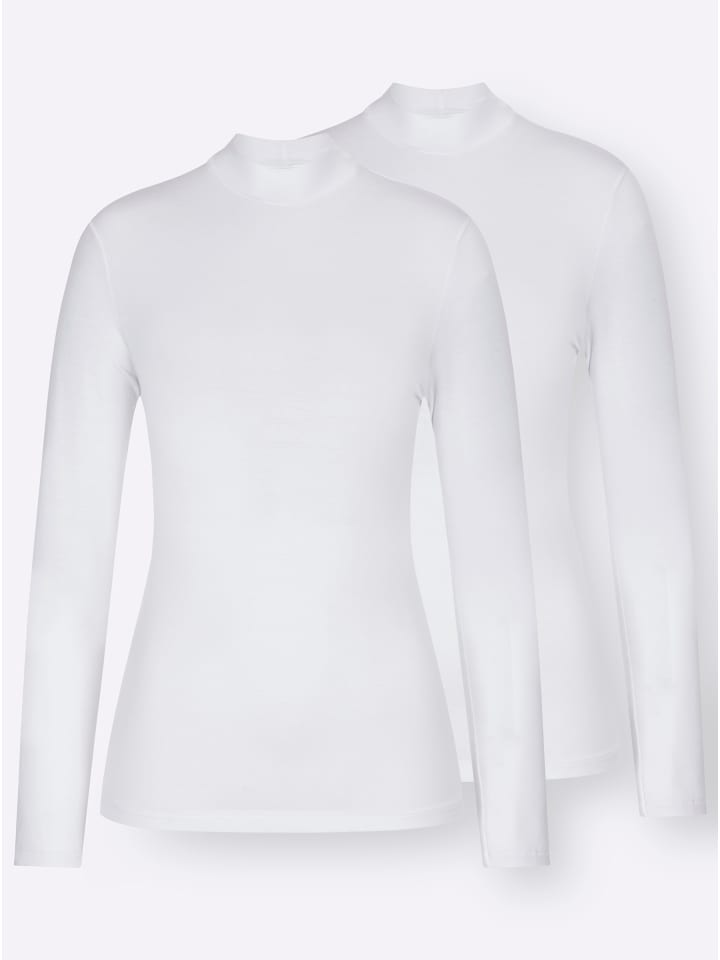 Langarm-Shirt in weiß