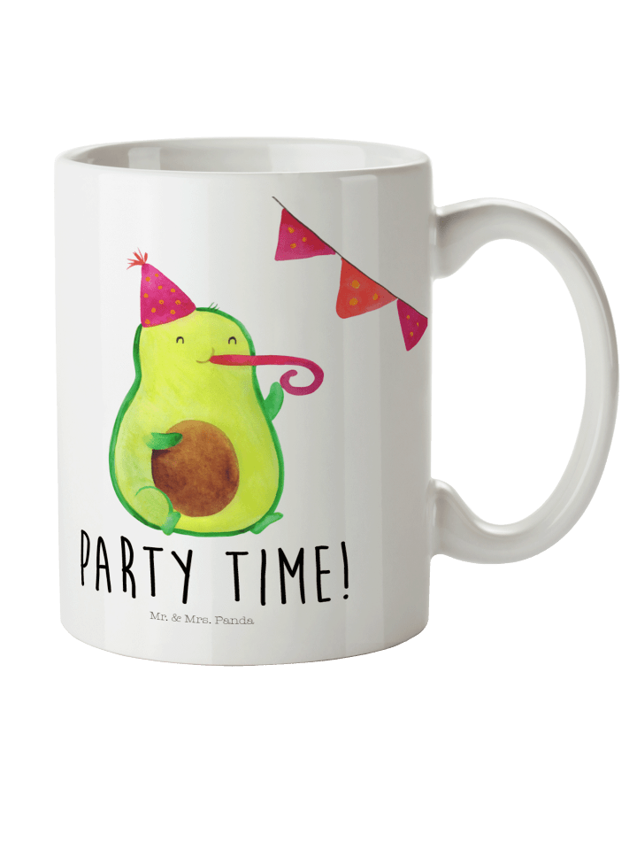 Kinderpott Avocado Party Zeit mit Spruch in Weiß