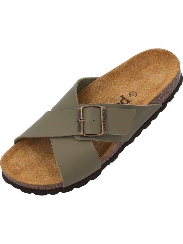 Pantoletten Vanelis in Khaki Matt