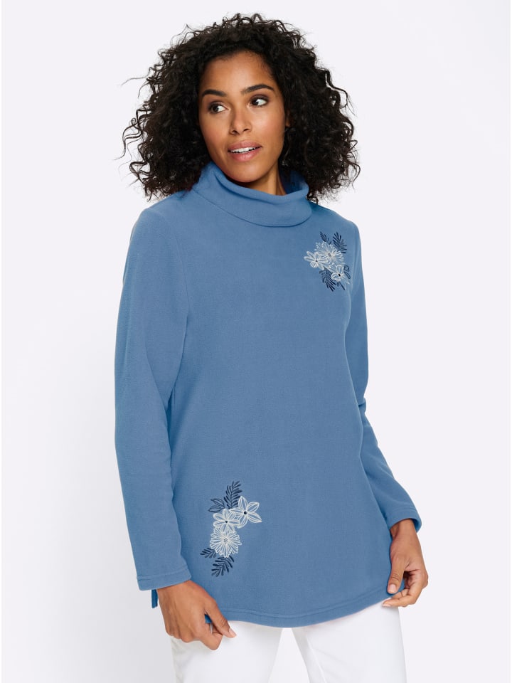 Fleece-Shirt in mittelblau