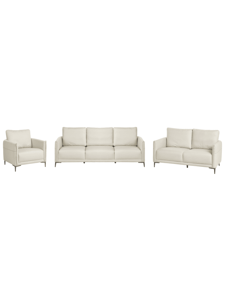 3-tlg Sitzgruppe CILENS in Beige/Silber