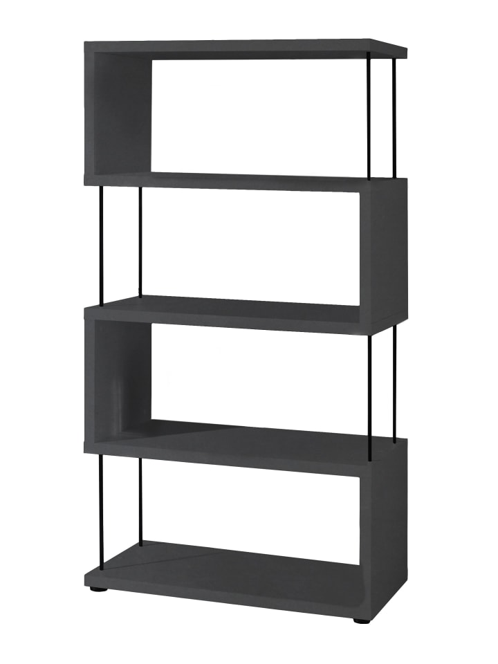 REGAL Elga 66x33x126 Bücherregal Standregal anthrazit matt lack