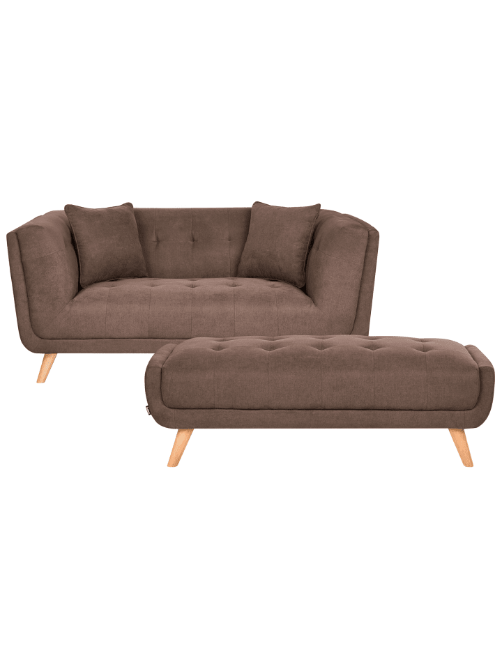 4-tlg 2-Sitzer Sofa HABO in Braun
