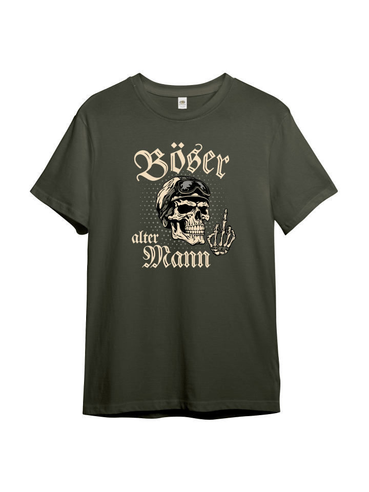 Herren T-Shirt, Böser alter Mann in Olive