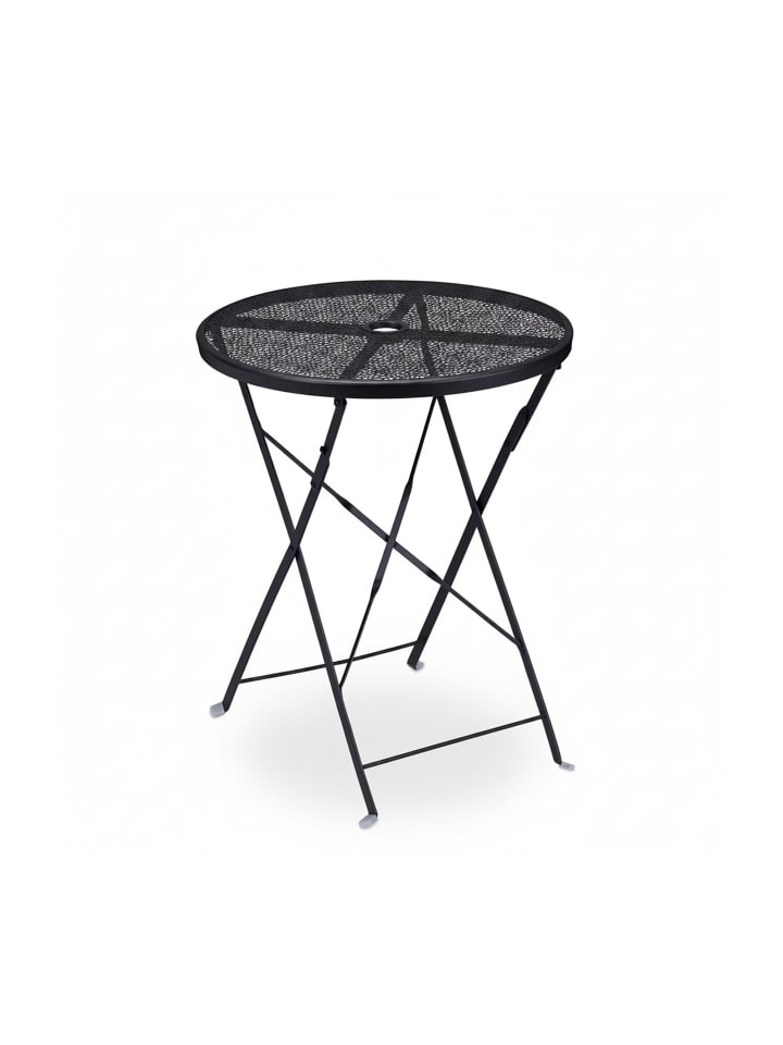 Balkontisch in Schwarz - (H)71,5 x Ø 60,5 cm