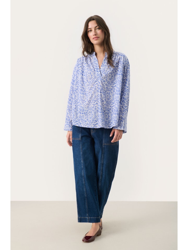 Bluse kurzarm NatalePW Oversize fit in Amparo Blue Mini Flower