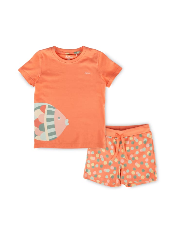Shorty Pyjama Nachtwäsche in Apricot-Pink