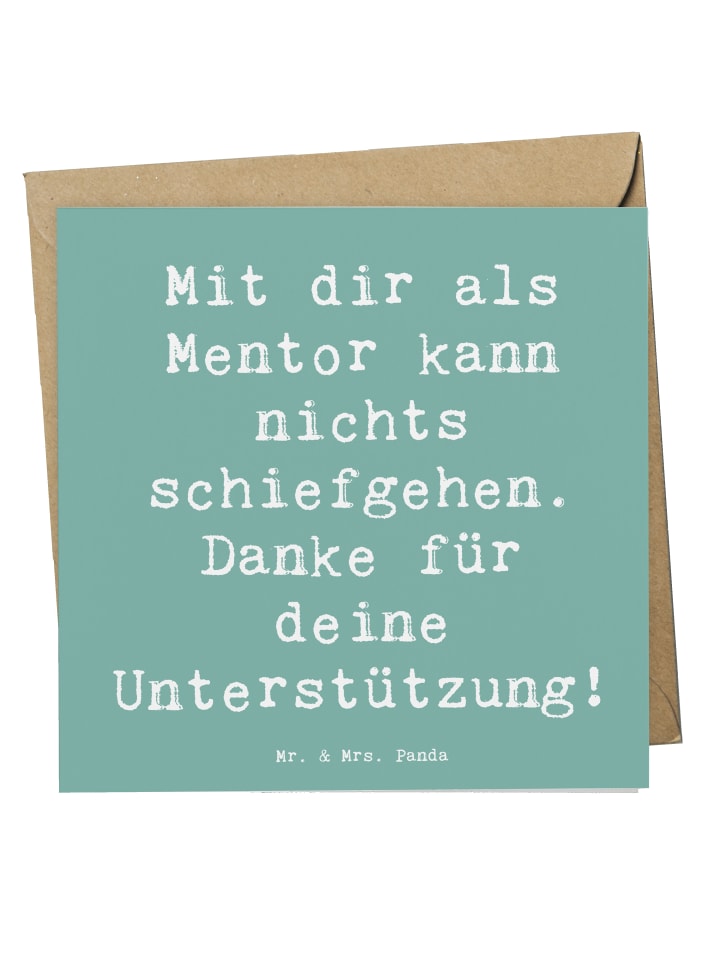 Klappkarte Spruch Beste Mentor mit Spruch in Meeresbrise