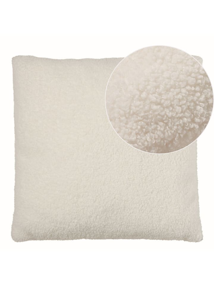 Fellkissen, Bouclé Teddy Zierkissen Natur Flauschkissen Dekokissen
