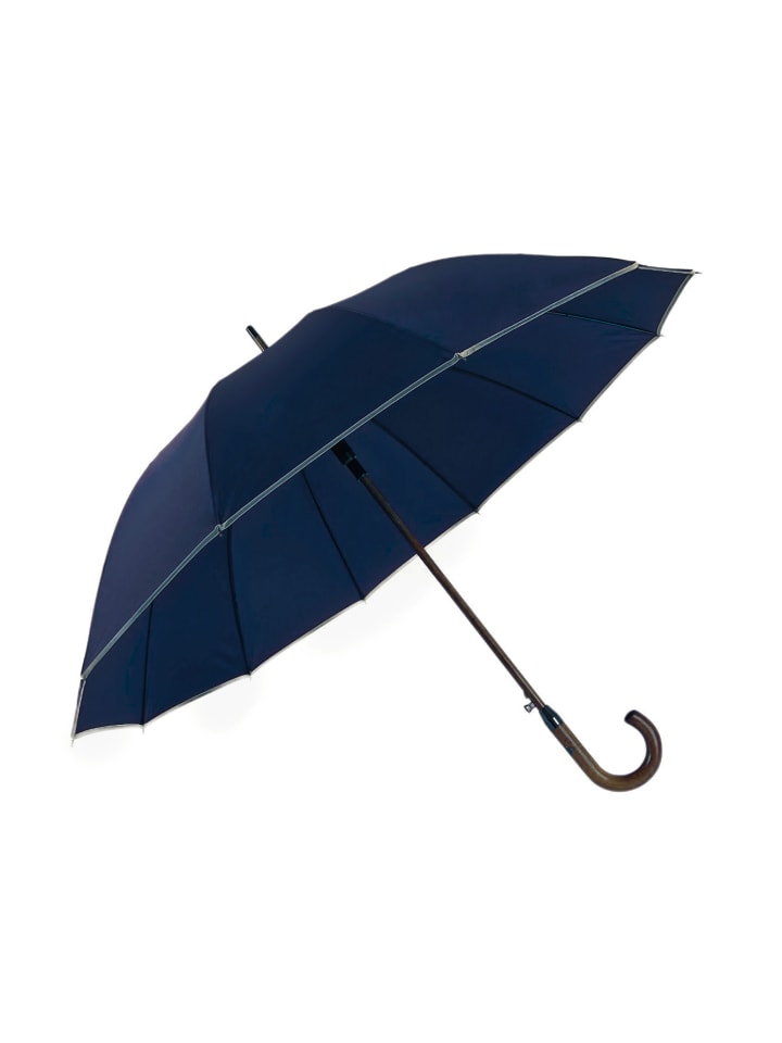 Stockregenschirm mit Holzgriff ø116 cm in Blau