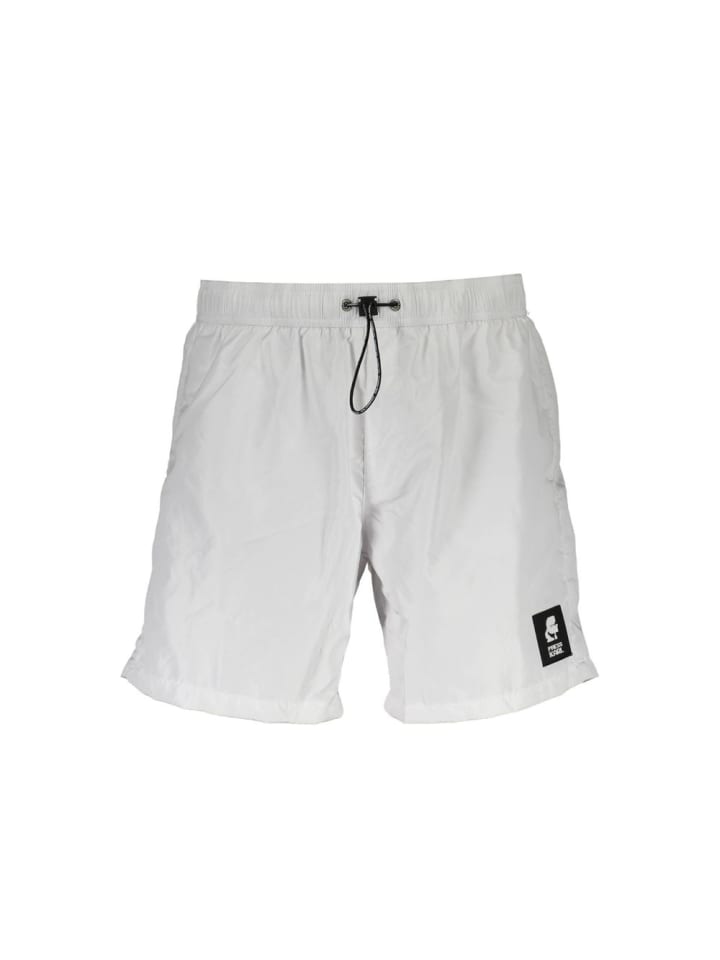 Weiß Polyester Herren Bade Boxershorts
